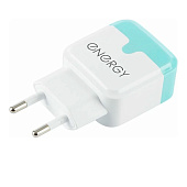 Сетевое зарядное устройство Energy ET-33, 2 USB разъема, белый