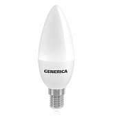 Лампа LED 10Вт Е14, свеча, 4000К нейтр. бел. GENERICA