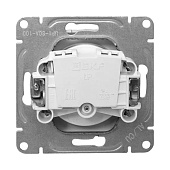  Розетка встраиваемая без заземления, цвет алюминий,  EKF Эпика 