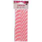  Трубочки одноразовые для напитков 12 шт. "Cute peas", pink (200 мм) 