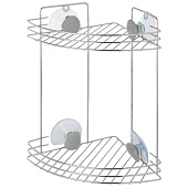 Полка угловая 2-ярусная хром крепление присоски W2672 STONE 109066 Рыжий кот Полка угловая 2-ярусная хром крепление присоски W2672 STONE 109066 Рыжий кот