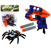 Игровой набор Меткий стрелок, бластер, стреляющий мягкими патронами, паук, софт-патроны 3шт 18х24х4 Игровой набор Меткий стрелок, бластер, стреляющий мягкими патронами, паук, софт-патроны 3шт 18х24х4