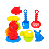 Набор для игры в песочнице Динозавр - Мельница, 27х12,5 см, 6 предметов, 550-0590 Набор для игры в песочнице Динозавр - Мельница, 27х12,5 см, 6 предметов, 550-0590