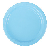  Набор бумажных тарелок 6шт, 23 см, голубой 