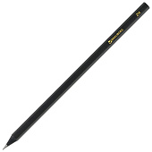 Набор карандашей чернографитных Brauberg 12 шт., Black Jack, тв. 2Н-4В, без резинки, черные, дерево