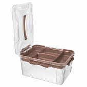  Ящик универсальный 20,0л Grand Box ,вставка-органайзер коричневы 435287114 