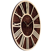  Часы настенные Классика Рубин, деревянные, d-40 см, открытая стрелка, корпус темный, 4001-001 