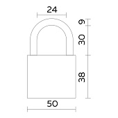  Замок навесной PL-WEATHER-1550 всепогодный FUARO Black 
