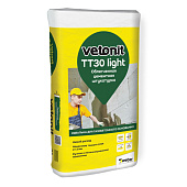  Штукатурка цементная облегченная ТТ30 light 25кг /Vetonit 