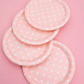  Набор бумажных тарелок 6 шт. "Cute peas", pink (230 мм) 