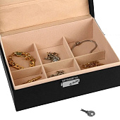 Шкатулка для украшений, 17х23х8,5 см, съёмная подставка, чёрный, 9905731 Шкатулка для украшений, 17х23х8,5 см, съёмная подставка, чёрный, 9905731