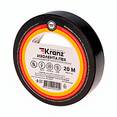  Изолента 15ммх20м, 130 мкн, черная, Kranz 