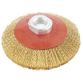 Щетка "тарелка" для УШМ 100 мм, М14 латун. витая пров. Matrix Щетка "тарелка" для УШМ 100 мм, М14 латун. витая пров. Matrix