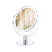 Зеркало на ножке круг d12х17см двухсторонее с увеличением прозрачное, 250571 Зеркало на ножке круг d12х17см двухсторонее с увеличением прозрачное, 250571