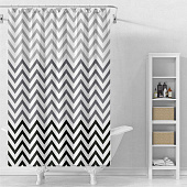  Штора для ванной Зигзаг 180х200 (ШхВ) ПВХ 12 колец мультиколор /104207 Delphinium 