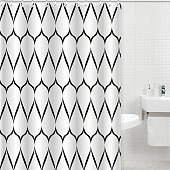  Штора для ванной Дуэт полиэстер 180х180см 12 колец мультиколор /104269 Delphinium 