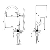  Смеситель д/кухни Bronx с высоким поворотным изливом черный LM3705BL Lemark 