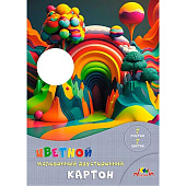  Картон цветной А4 7л, 7цв двухсторонний мелованный, Яркая картинка, с0260-14 