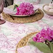 Скатерть (рогожка) d145 Радушная хозяйка Пионы Скатерть (рогожка) d145 Радушная хозяйка Пионы