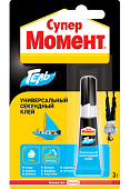 Клей Супер Момент гель на блист. -3гр Клей Супер Момент гель на блист. -3гр