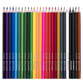  Карандаши цветные 24цв Brauberg Premium, + 2 чернографитных карандаша, трехгранные, 181937 