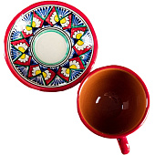  Чайная пара Риштанская Керамика "Цветы", 250 мл, красная 7003769 
