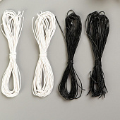  Шнур для декорирования "Астра" вощеный, 1 мм х 1 м, набор 20 шт (черно-белый) 4416691 