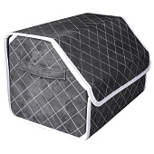 Бокс-органайзер в багажник SKYWAY EXPENSIV 49х30х30см Алькантара Черный, строчка белая Бокс-органайзер в багажник SKYWAY EXPENSIV 49х30х30см Алькантара Черный, строчка белая