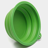 Миска складная силиконовая с карабином Мой Бро, цвет зеленый, 485-008 Миска складная силиконовая с карабином Мой Бро, цвет зеленый, 485-008