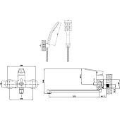 Смеситель для ванны Singapore black излив 350мм с аксессуарами SB 31 Смеситель для ванны Singapore black излив 350мм с аксессуарами SB 31