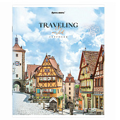  Тетрадь 96л. А5. Brauberg, скоба, линия, обложка картон, Traveling, 404439 