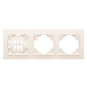 Рамка для розеток и выключателей, 3 поста, цвет бежевый, EKF Минск Рамка для розеток и выключателей, 3 поста, цвет бежевый, EKF Минск