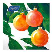 Салфетки GrandPero Deluxe 3-х сл 33х33 НГ Апельсиновые шары 20шт Арт.3156 Салфетки GrandPero Deluxe 3-х сл 33х33 НГ Апельсиновые шары 20шт Арт.3156