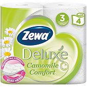 Туалетная бумага Зева 3-сл Делюкс с ароматом Ромашки 4шт Туалетная бумага Зева 3-сл Делюкс с ароматом Ромашки 4шт