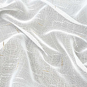  Тюль  для кухни Лен 270х160 белый/золото /Легранд 