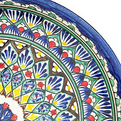 Ляган Риштанская Керамика "Узоры", 25 см, синий, микс 2741369 Ляган Риштанская Керамика "Узоры", 25 см, синий, микс 2741369