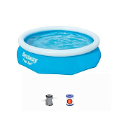  Бассейн Bestway с надувным бортом Fast Set 305х76см 3800 л, фильтр-насос (220-240В), арт.57270 Код 249704 