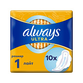 Гигиенические прокладки Always Ультра лайт 10шт Гигиенические прокладки Always Ультра лайт 10шт