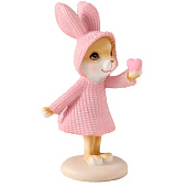  Фигурка полистоун «Зайка в вязаном розовом платьице, сердечко в лапке», 7.5?5.5?13.5 см 10583225 