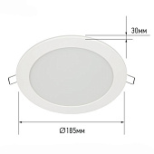  Светильник  встраиваемый LED RLP-VC 18Вт 6500К IP40 1440лм 230В 185мм круглый /IN HOME 
