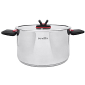 Кастрюля с крышкой и ручками-трансформерами Servitta 5.8 литра серия Compatto Sr0129 Кастрюля с крышкой и ручками-трансформерами Servitta 5.8 литра серия Compatto Sr0129