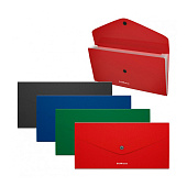  Папка на кнопке  3 отд. 260х135мм Travel 400мкм ErichKrause Matt Classicl пластик ассорти, 50299 