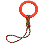  Игрушки для собак Сибирский Пес Суперкольцо 180мм на веревке с ручкой 