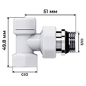 Набор термостатический осевой Royal Thermo Design 1/2"М30х1,5 белый