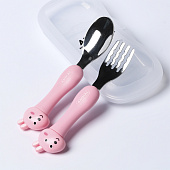 Набор детских столовых приборов в футляре «Зайчата», 10105351 Набор детских столовых приборов в футляре «Зайчата», 10105351