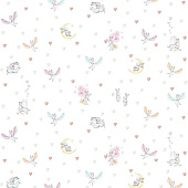  Обои 1.06х10м Romarta арт.106-102-30 Зайчики/сердечки /Moda Interio 