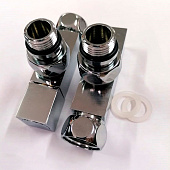  Кран угловой для полотенцесушителя 3/4"гх1/2"ш квадрат КV20-LFM032 коплект 2шт 