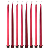  Набор свечей из 8 шт, 23х1 см, красный металлик, 348-625 