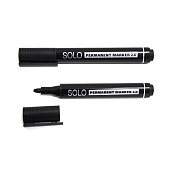  Маркер перманентный черный круглый 2мм Hatber Solo (12) /PM_064256/ 