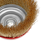 Щетка "чашка" для УШМ 100 мм, М14 латун. витая пров.Matrix Щетка "чашка" для УШМ 100 мм, М14 латун. витая пров.Matrix